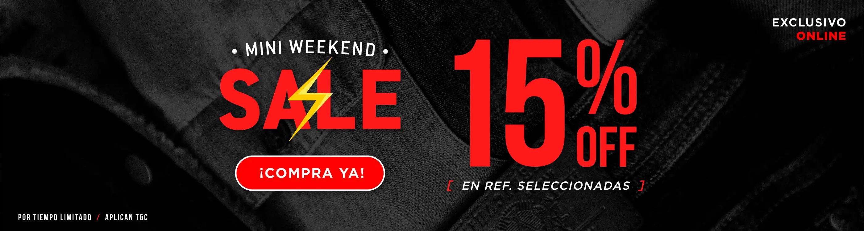 Mini Weekend Sale: 15% off  en prendas americanino, Chevignon, Esprit y más!​