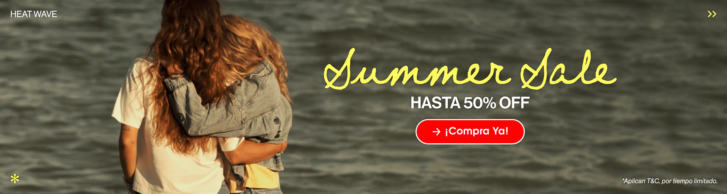 Banner home de la campaña Summer SALE: Disfruta de hasta el 50% OFF en tus prendas favoritas​