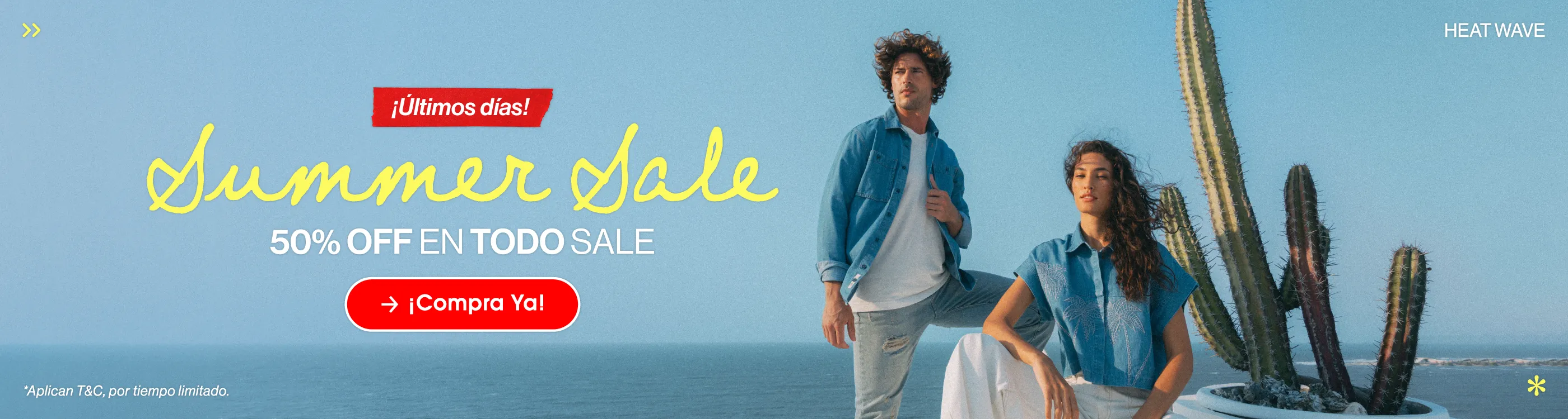 Banner home de la campaña Summer SALE: Disfruta de hasta el 50% OFF en tus prendas favoritas​